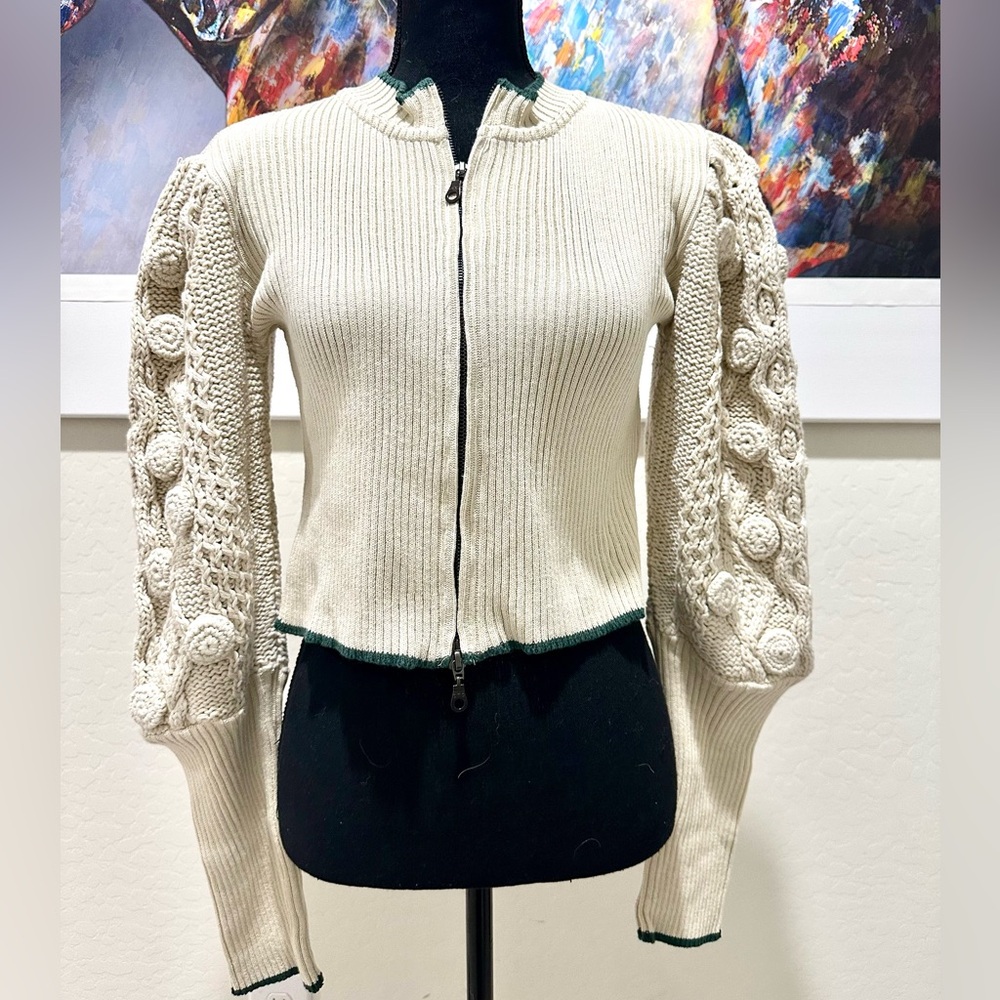 Beige Knitwear with Chrochet details